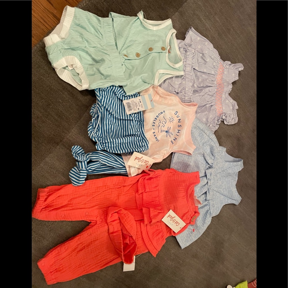 (5) Cat and Jack 0-3 month outfits